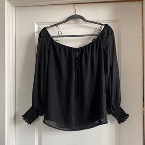 Wayf Sheer Off The Shoulder Blouse